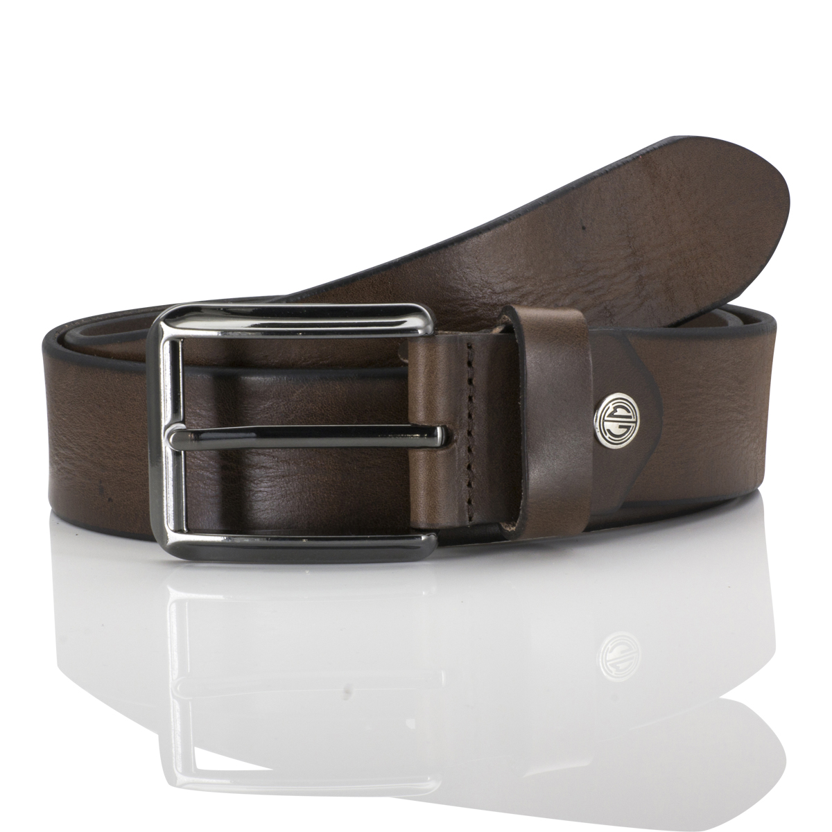 LINDENMANN Leder-Gürtel Herren 40 mm Vollrind dunkelbraun