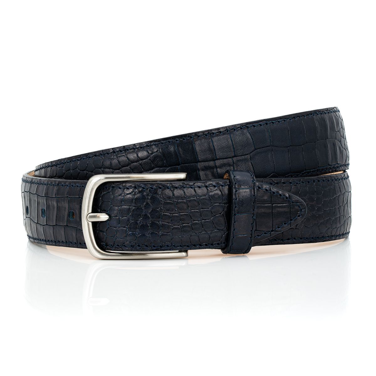 Vollrindledergürtel Herren LINDENMANN blau Vollrindledergürtel Herren LINDENMANN blau