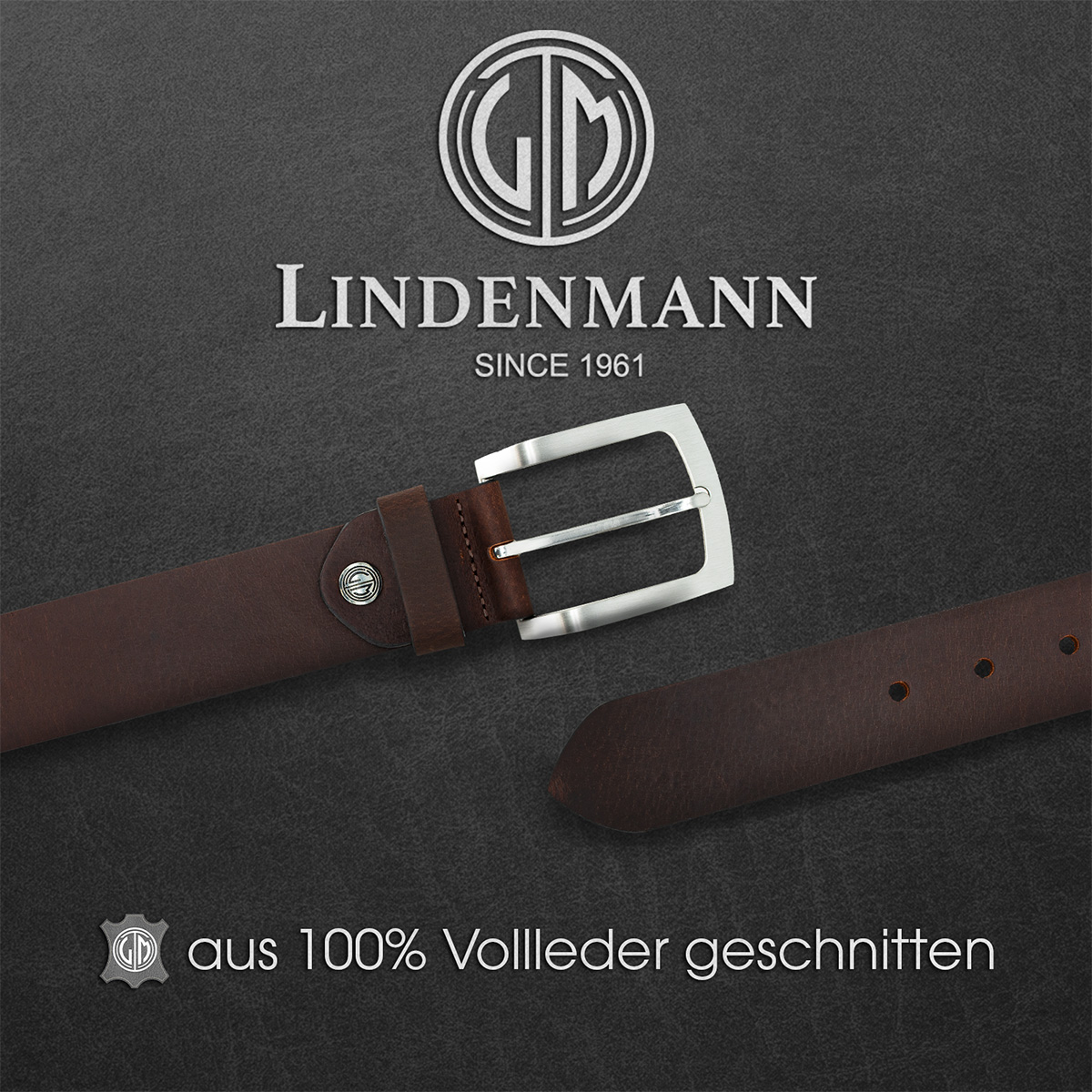 LINDENMANN Ledergürtel Herren braun