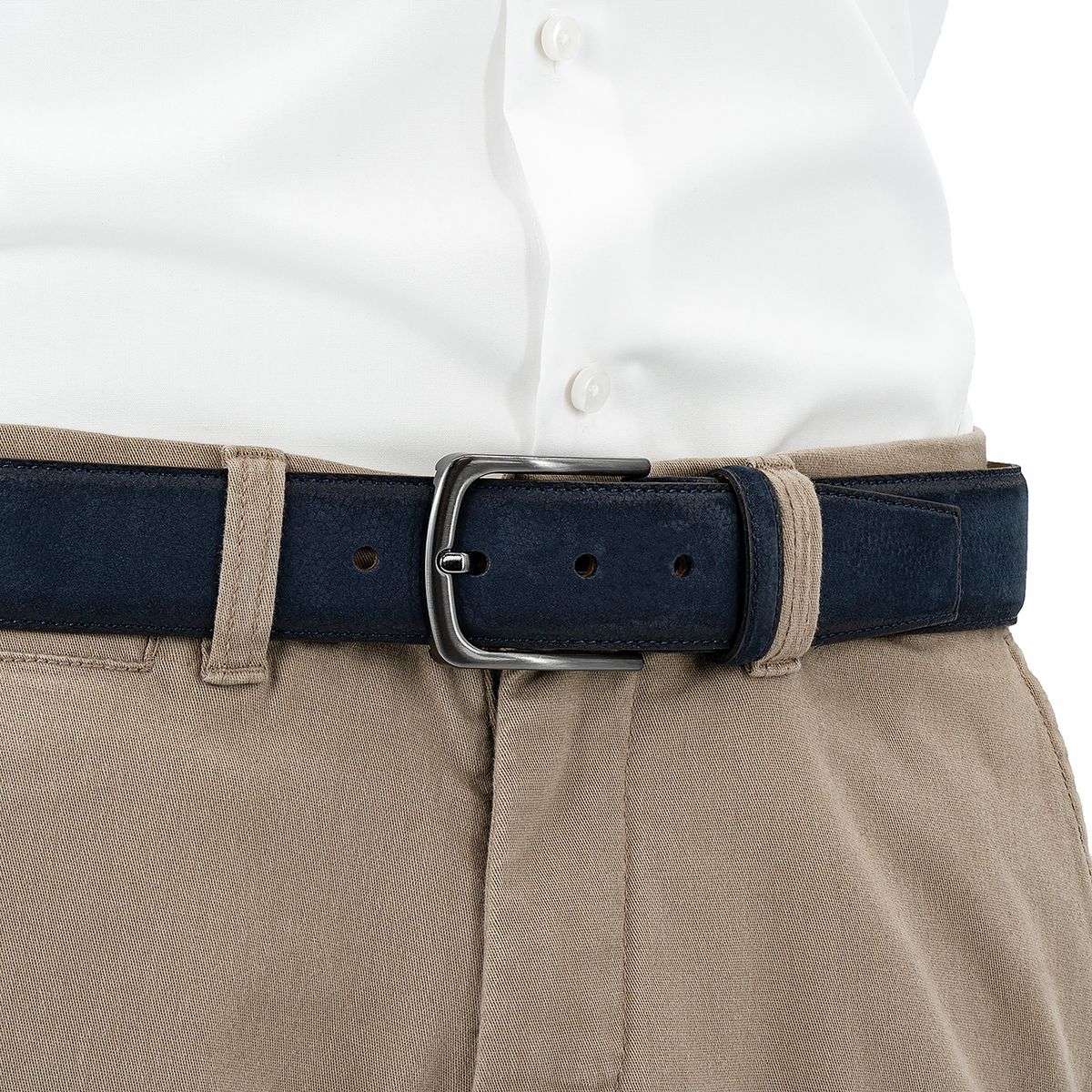 LINDENMANN Herren Ledergürtel Handmade blau