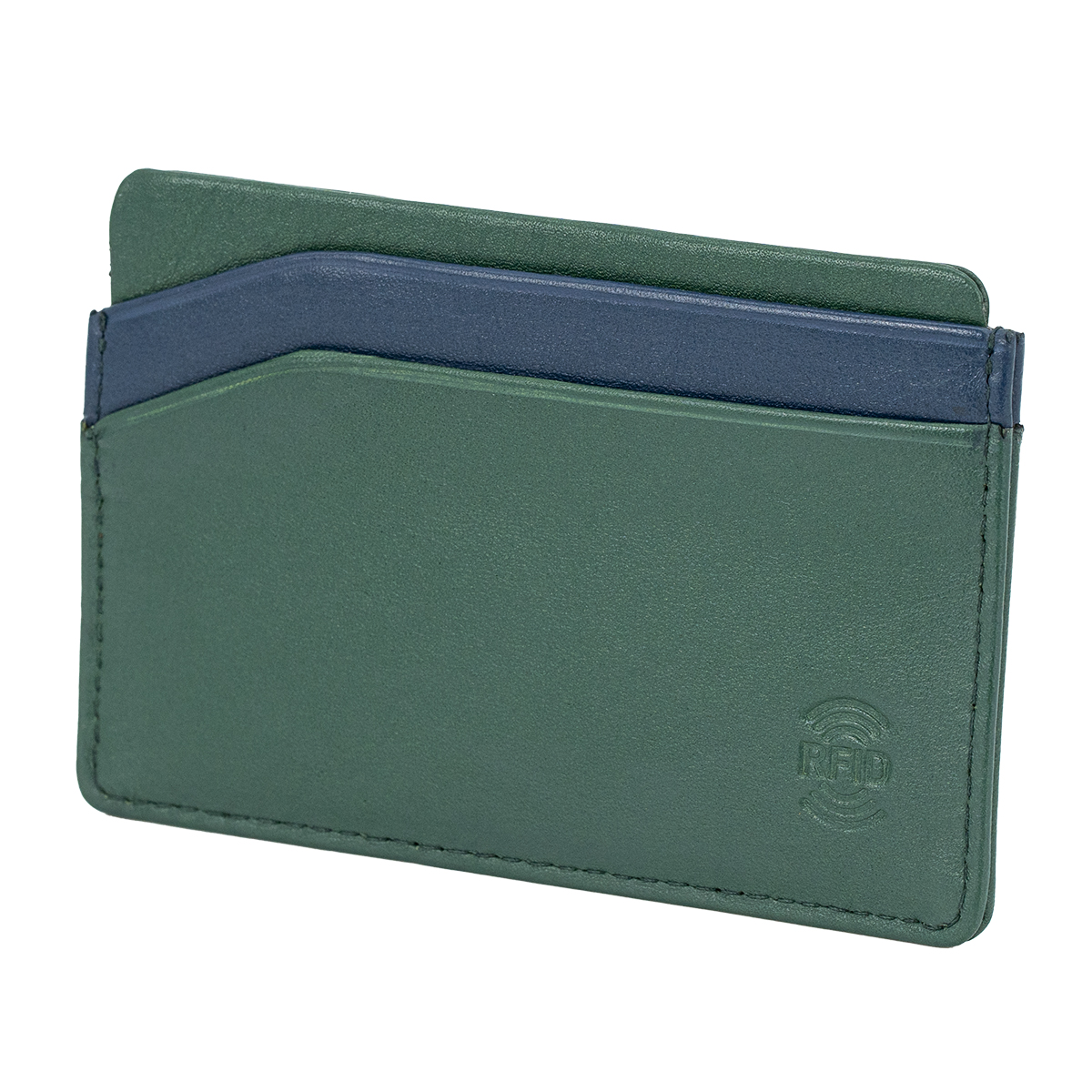 LINDENMANN Leder-Cardholder grün blau