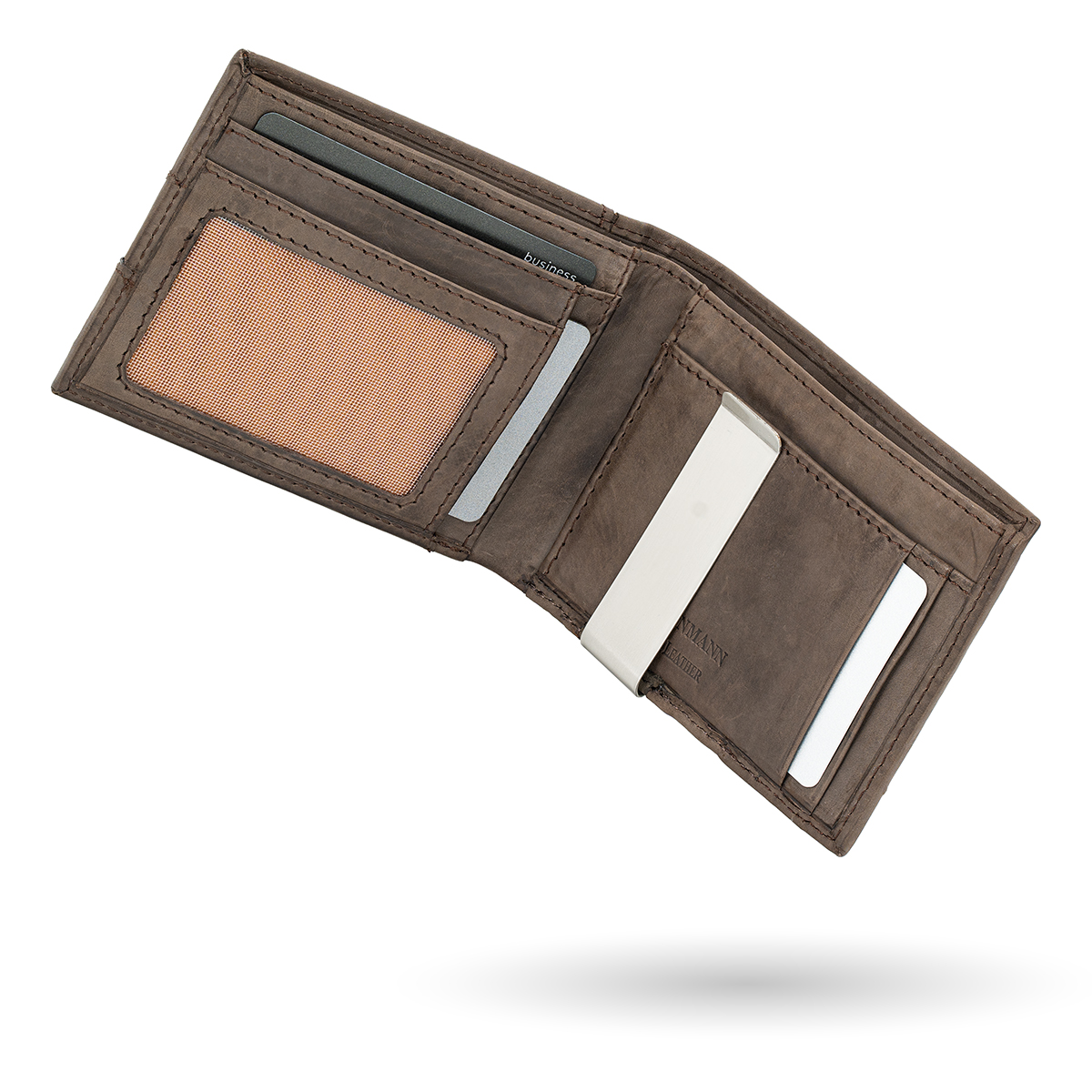 LINDENMANN Herren Leder Portemonnaie braun