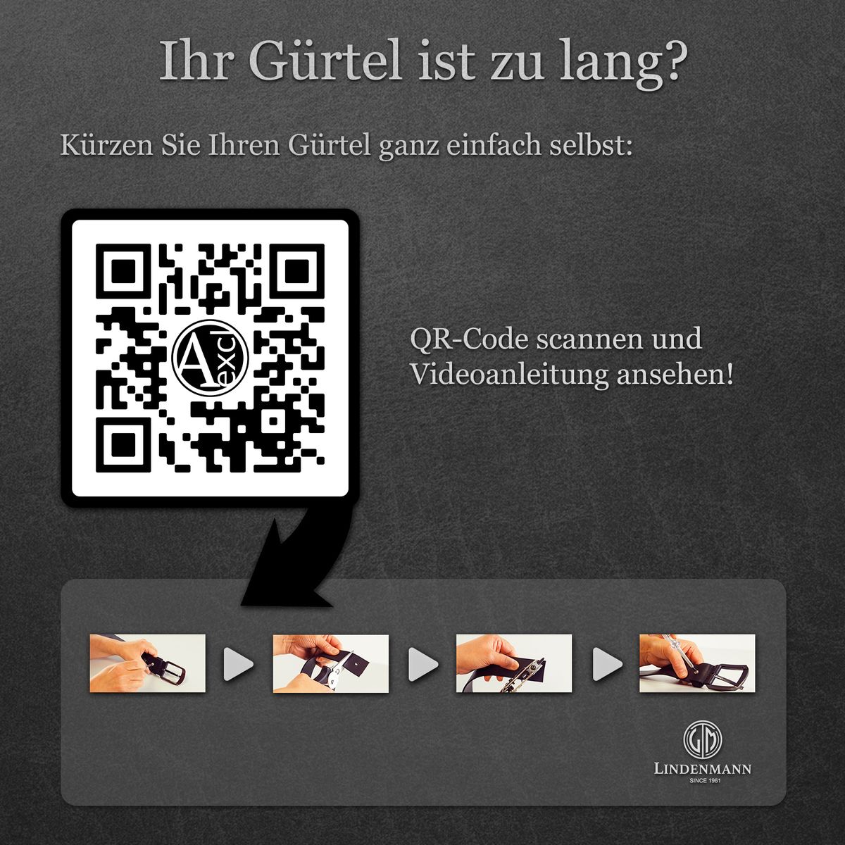 LINDENMANN Ledergürtel Herren weiß