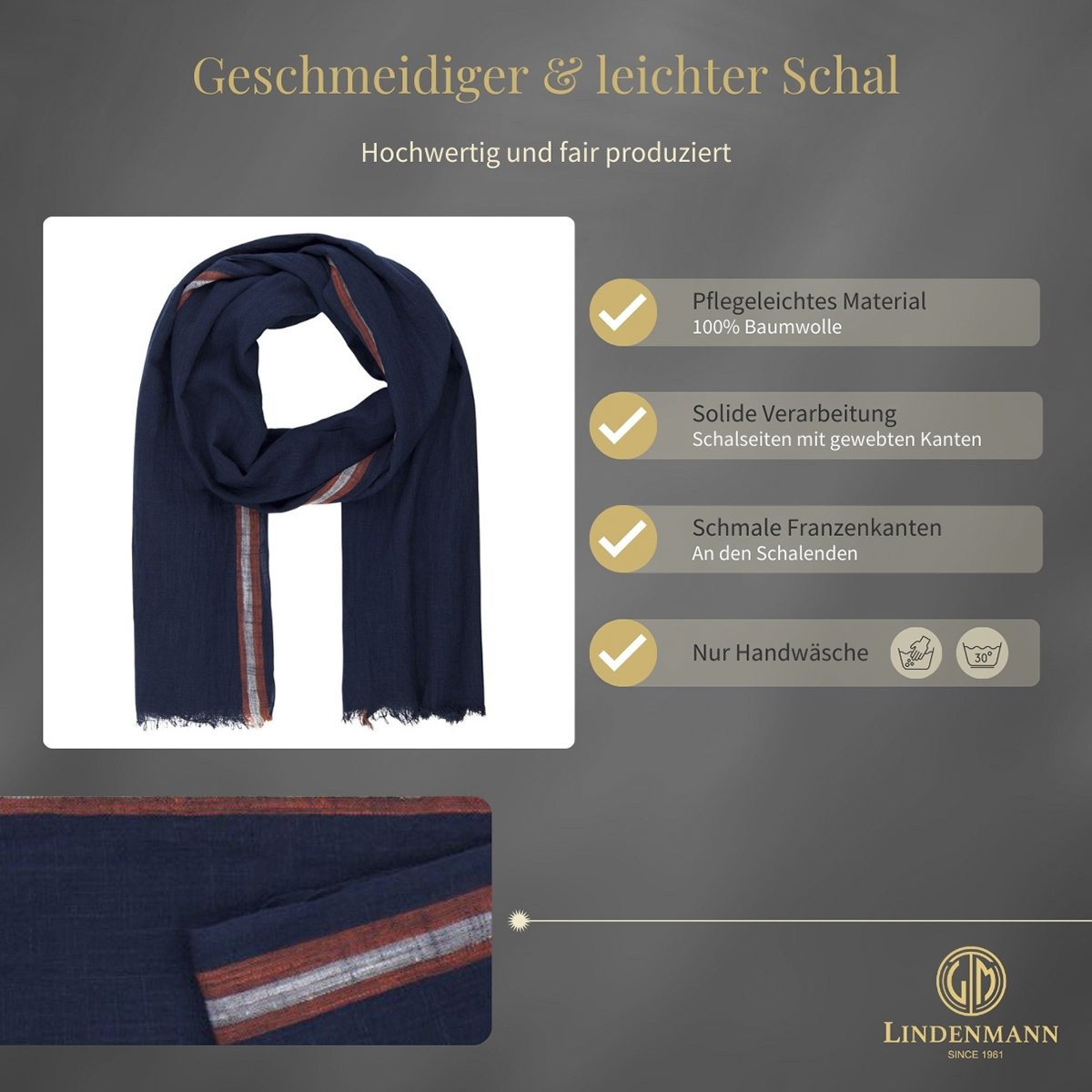 Herren Schal blau