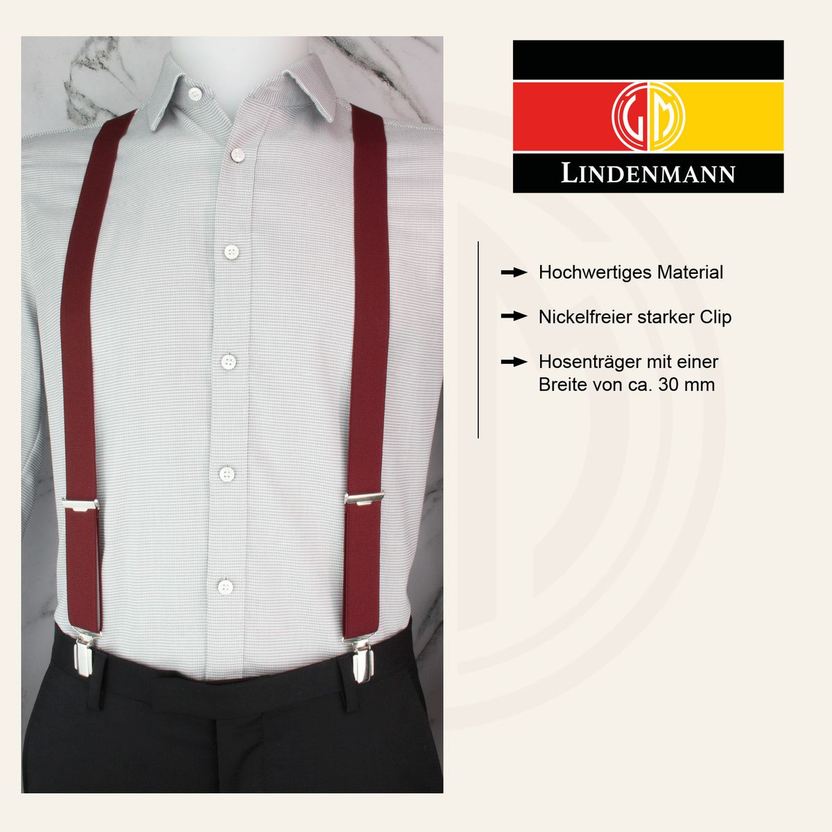 LINDENMANN Hosenträger Herren Made in EU