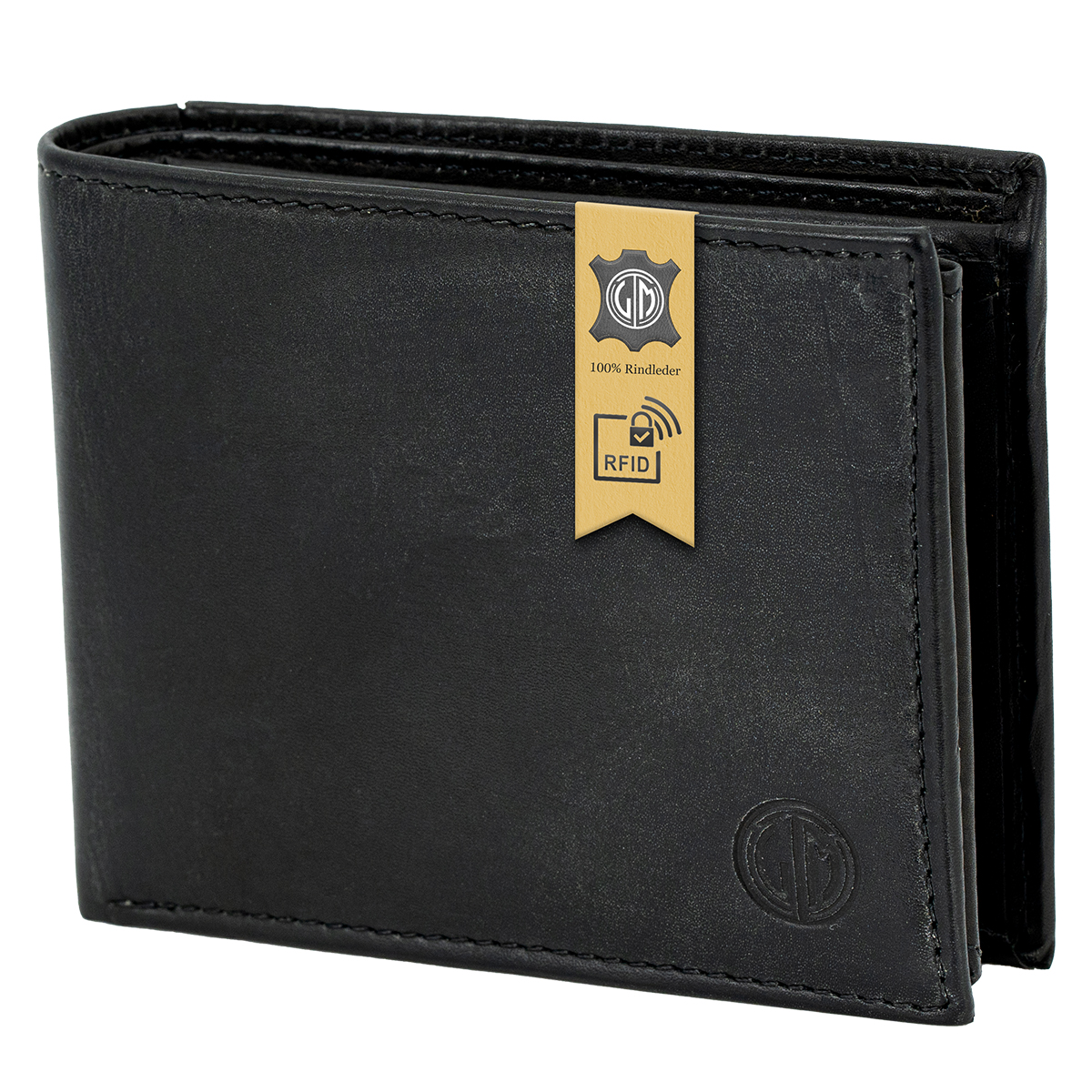 LINDENMANN Herren Leder Geldbeutel schwarz LINDENMANN Herren Leder Portemonnaie schwarz