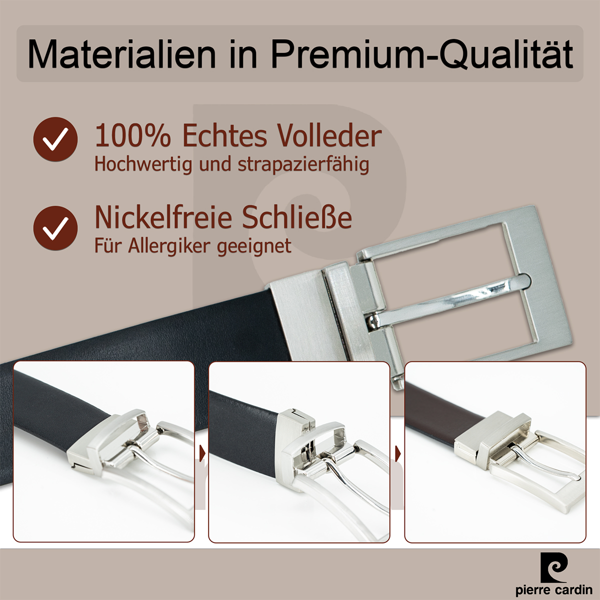 Pierre Cardin Herren-Leder-Gürtel