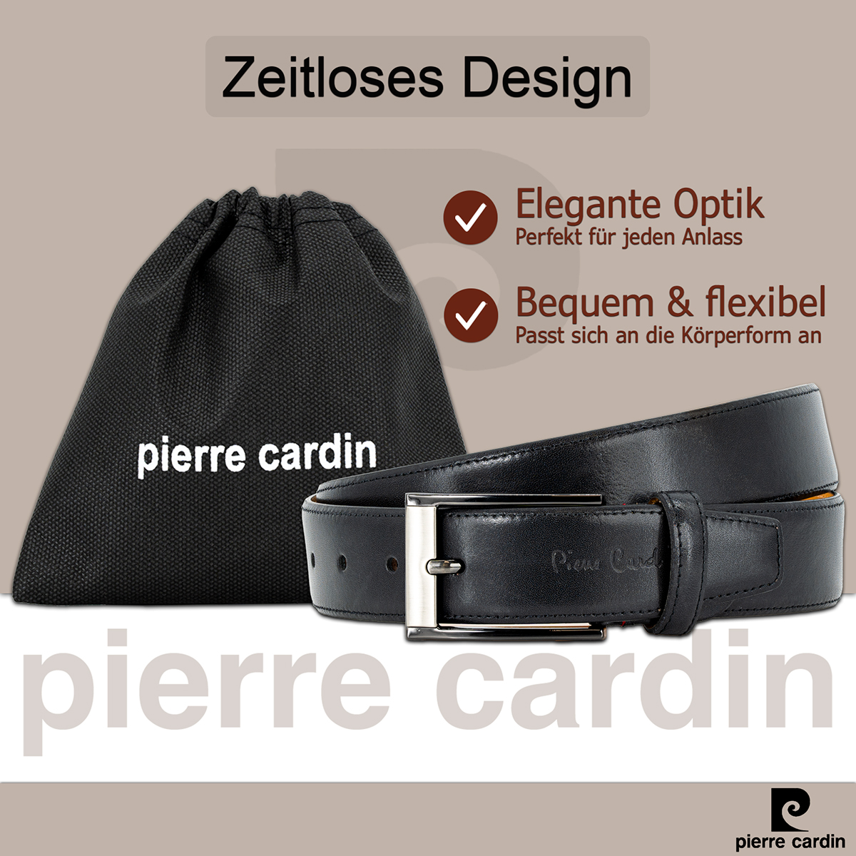 Pierre Cardin Herren-Leder-Gürtel