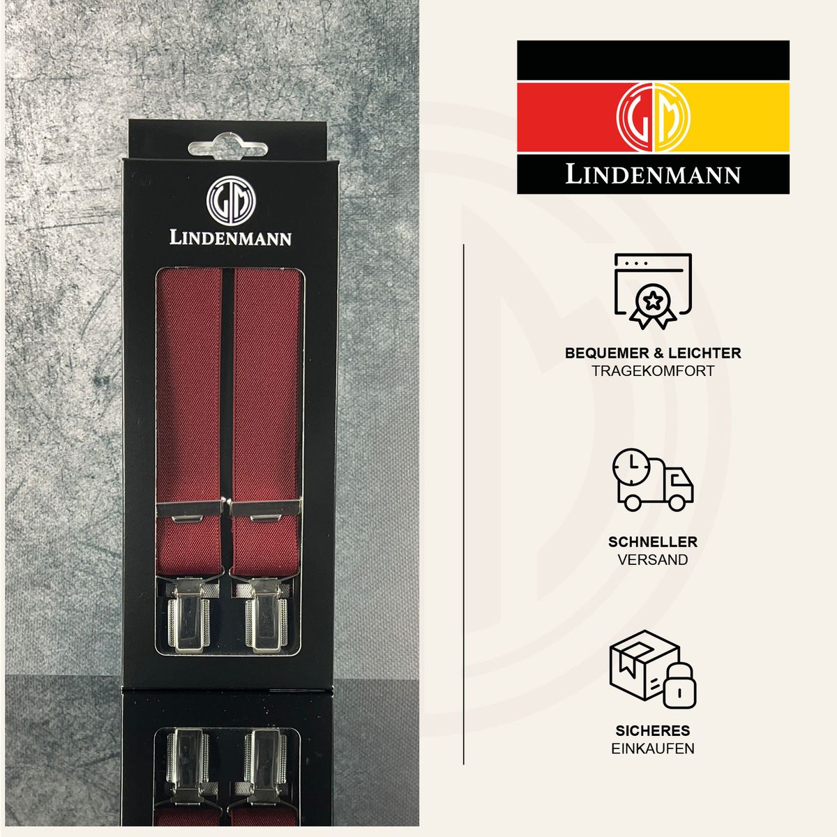 LINDENMANN Hosenträger Herren Made in EU