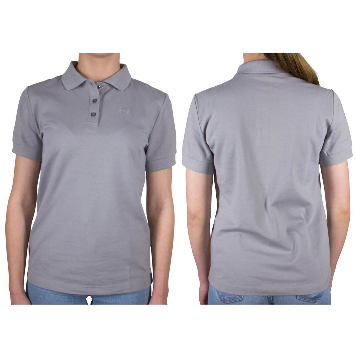 LINDENMANN Poloshirt Bio-Baumwolle Damen Grau