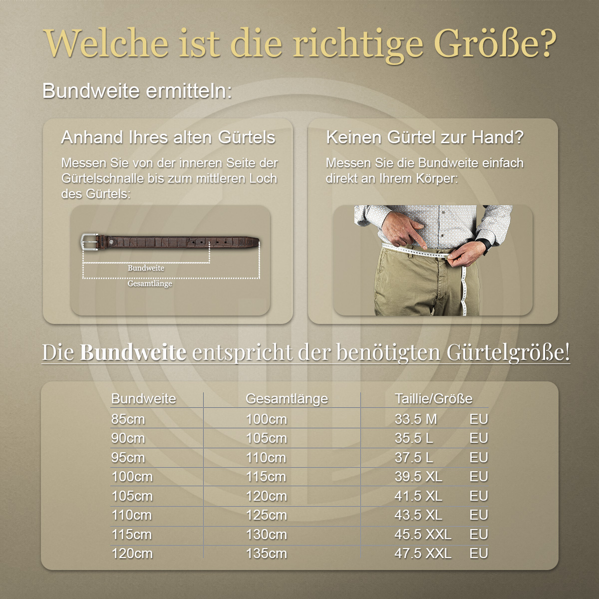 LINDENMANN Ledergürtel Automatikgürtel Herren cognac