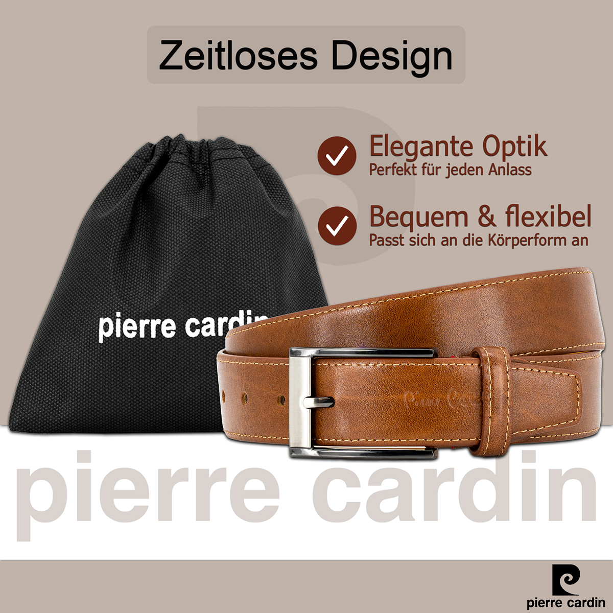 Pierre Cardin Herren-Leder-Gürtel