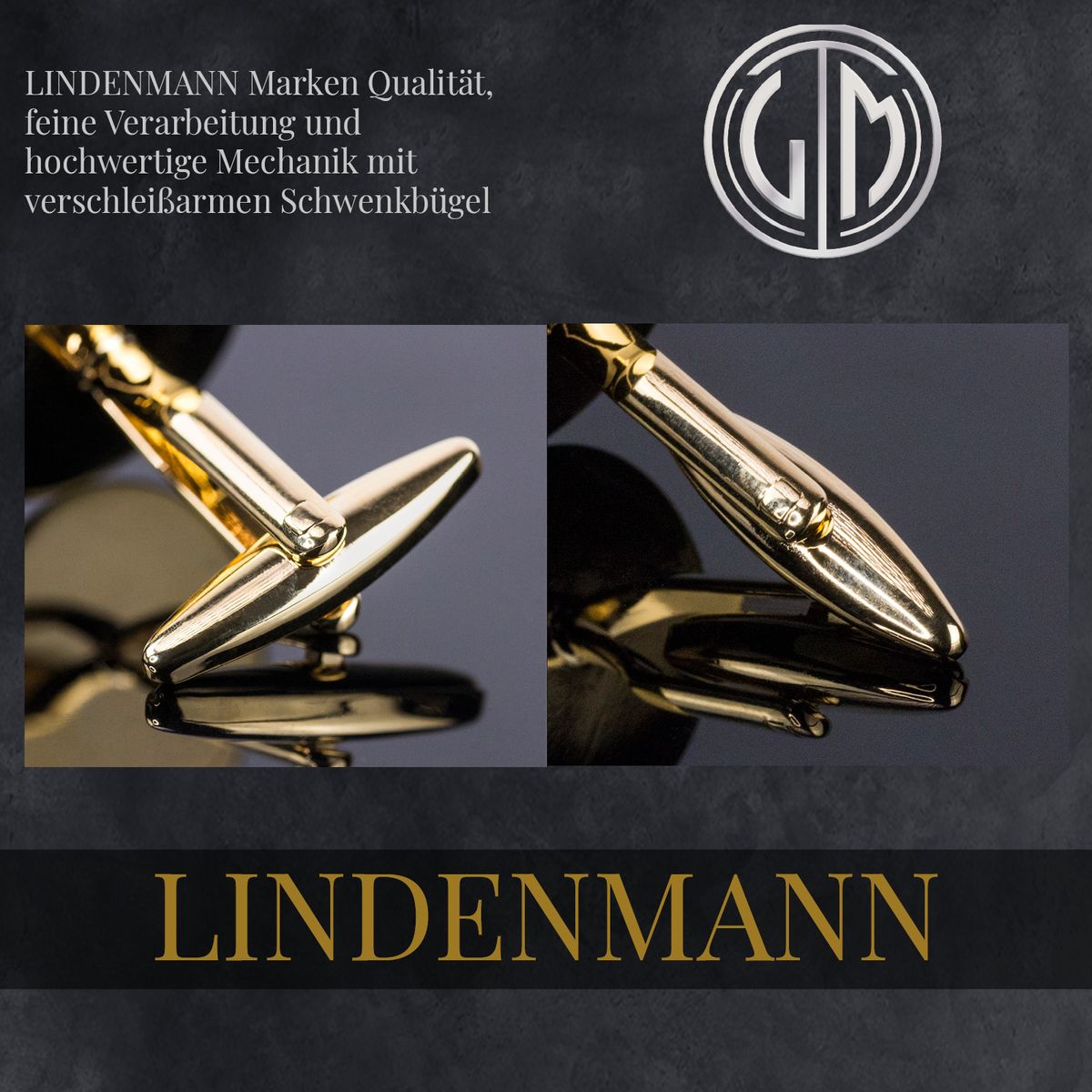 LINDENMANN Manschettenknöpfe Herren Business Hochzeit