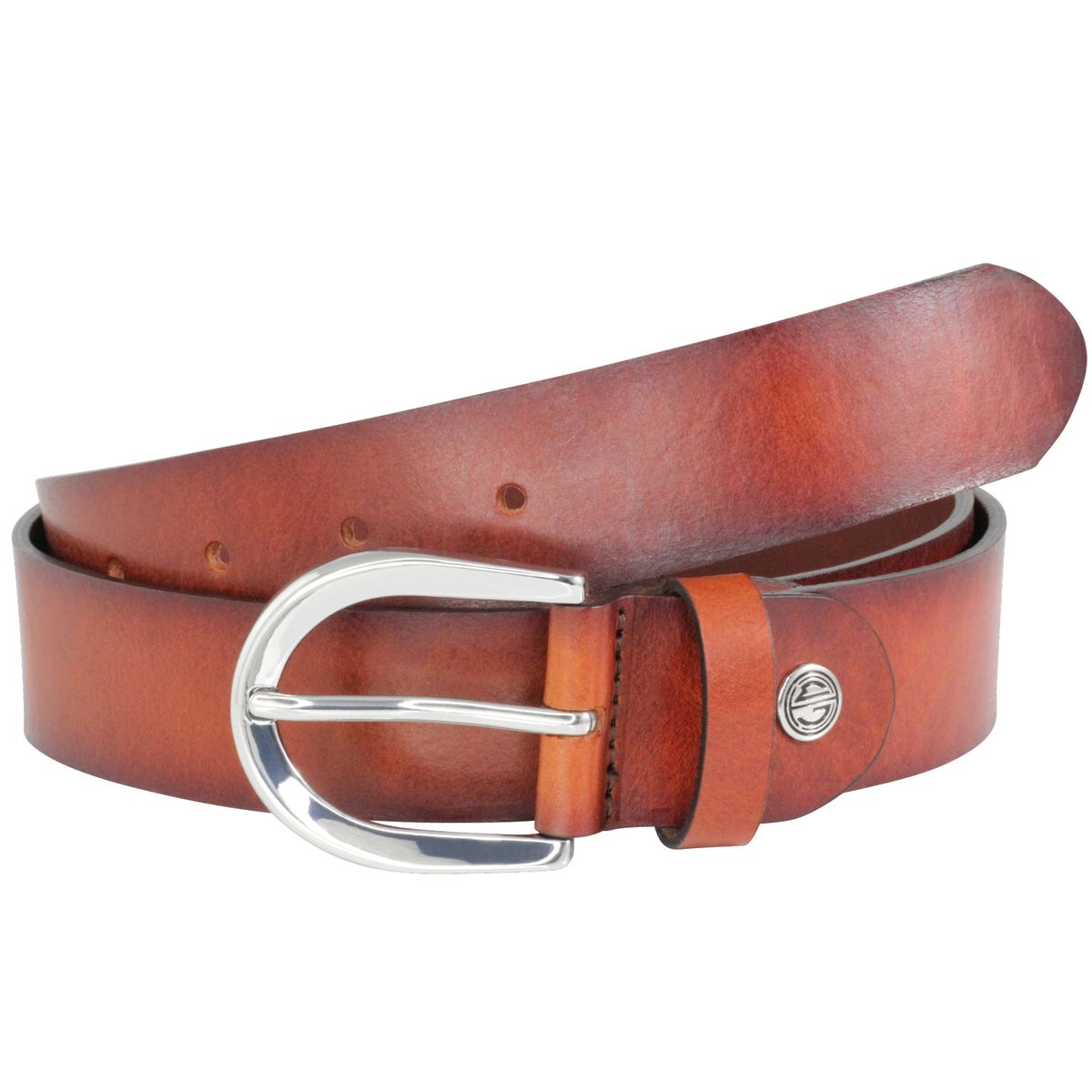 LINDENMANN Ledergürtel Damen 35 mm Vollrind cognac