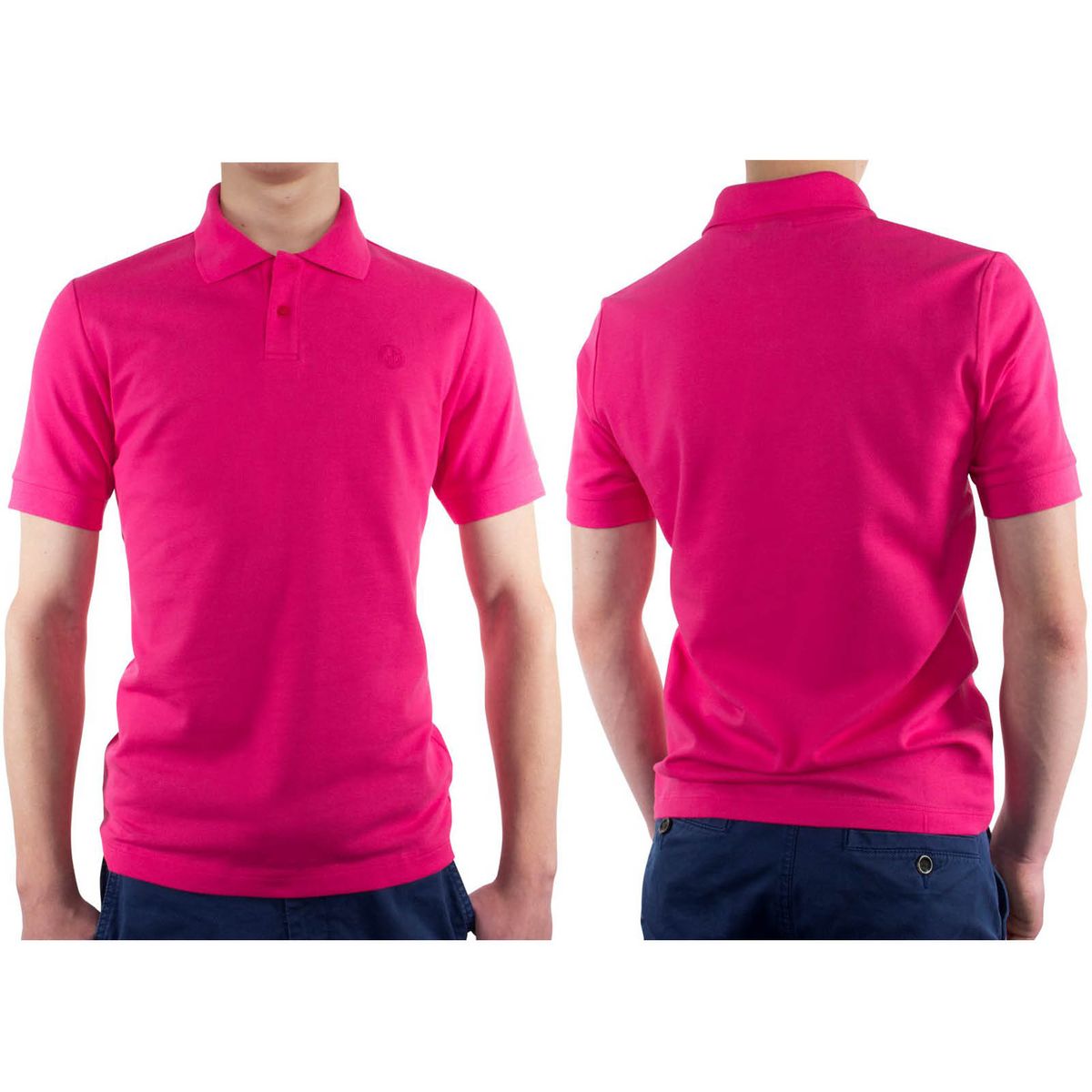 LINDENMANN Poloshirt Herren slim fit kurzarm pink Bio Baumwolle Made in EU