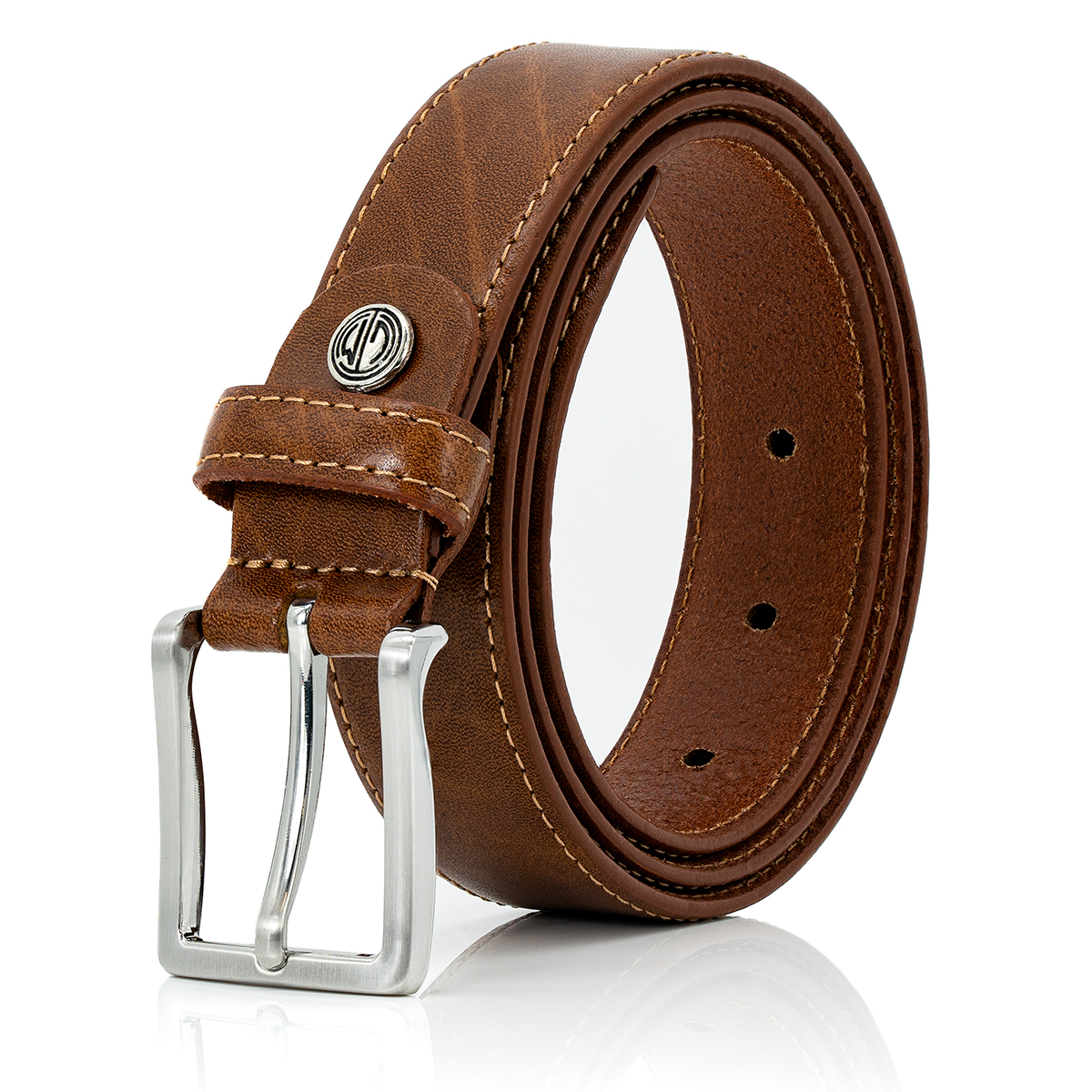 LINDENMANN Ledergürtel Herren cognac