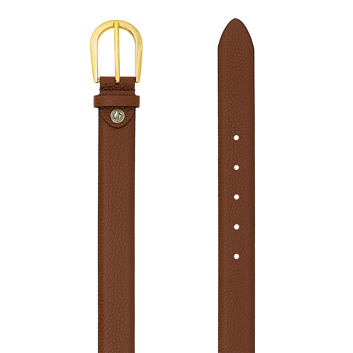 Gürtel, Braun, Leder, Glänzend, Gürtelschnalle, LINDENMANN Damen Vollrindledergürtel aus 100% Echtleder cognac