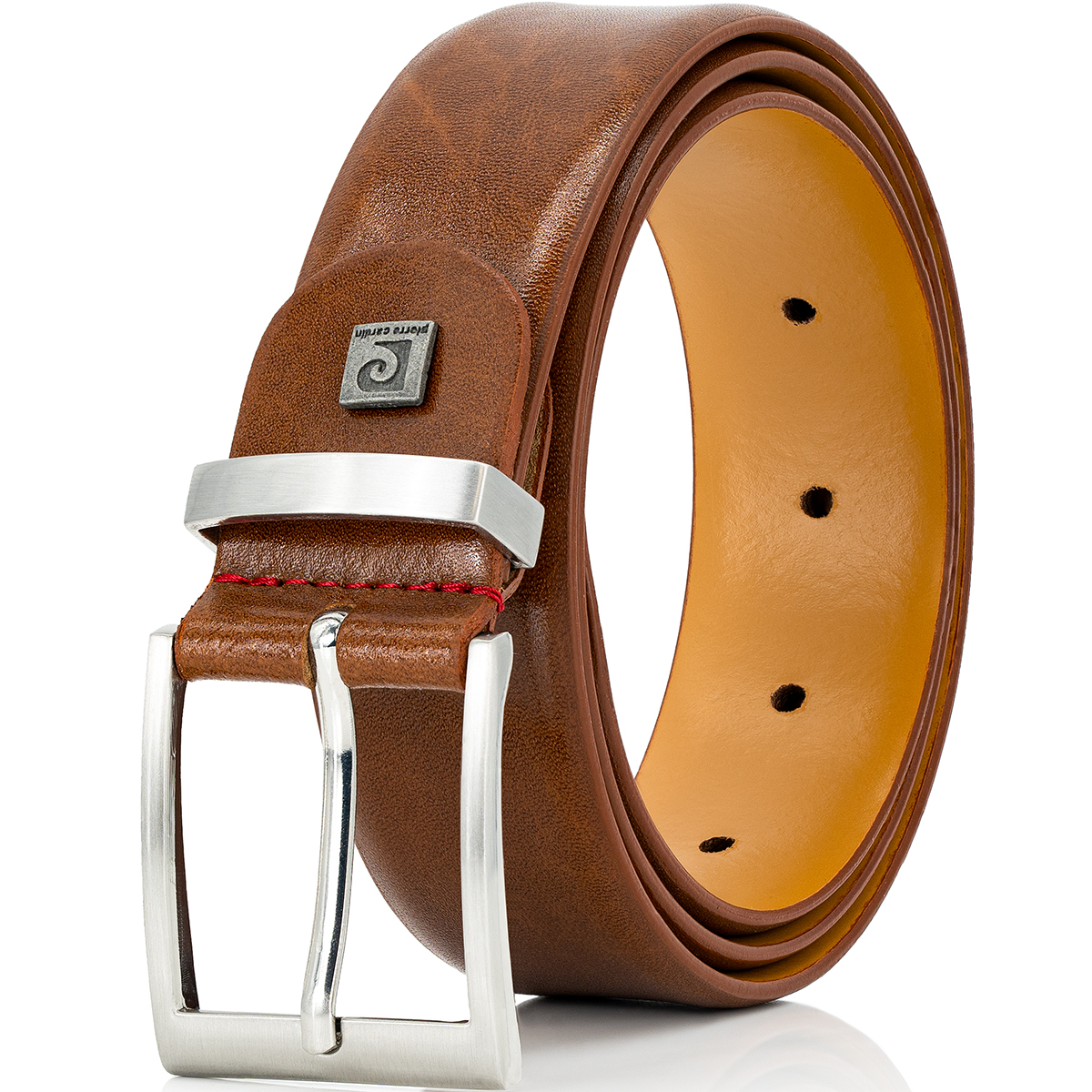 Pierre Cardin Herren Echtledergürtel Herren cognac