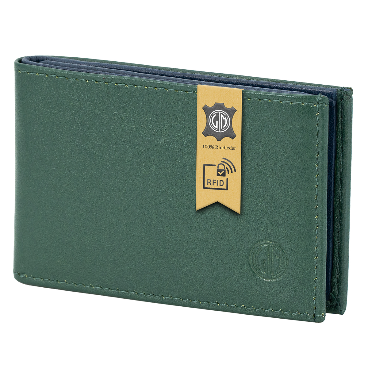 LINDENMANN Leder-Cardholder grün blau