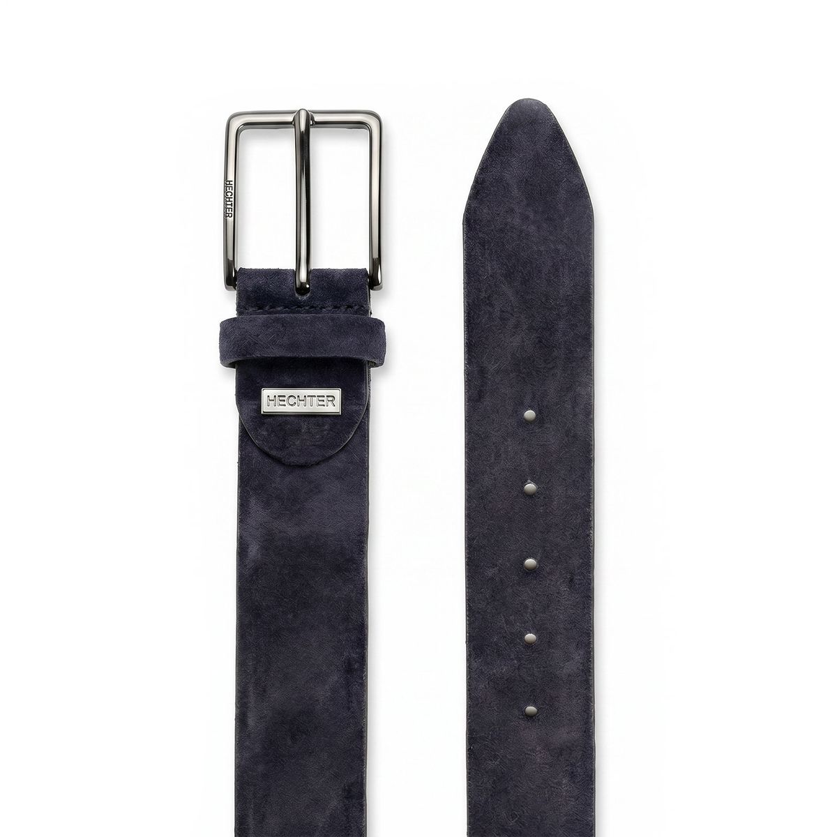 Uhrenarmband, Lederband, Navyblau, Schnalle, Verschluss, HECHTER Paris Herren Veloursledergürtel aus 100% Echtleder marine