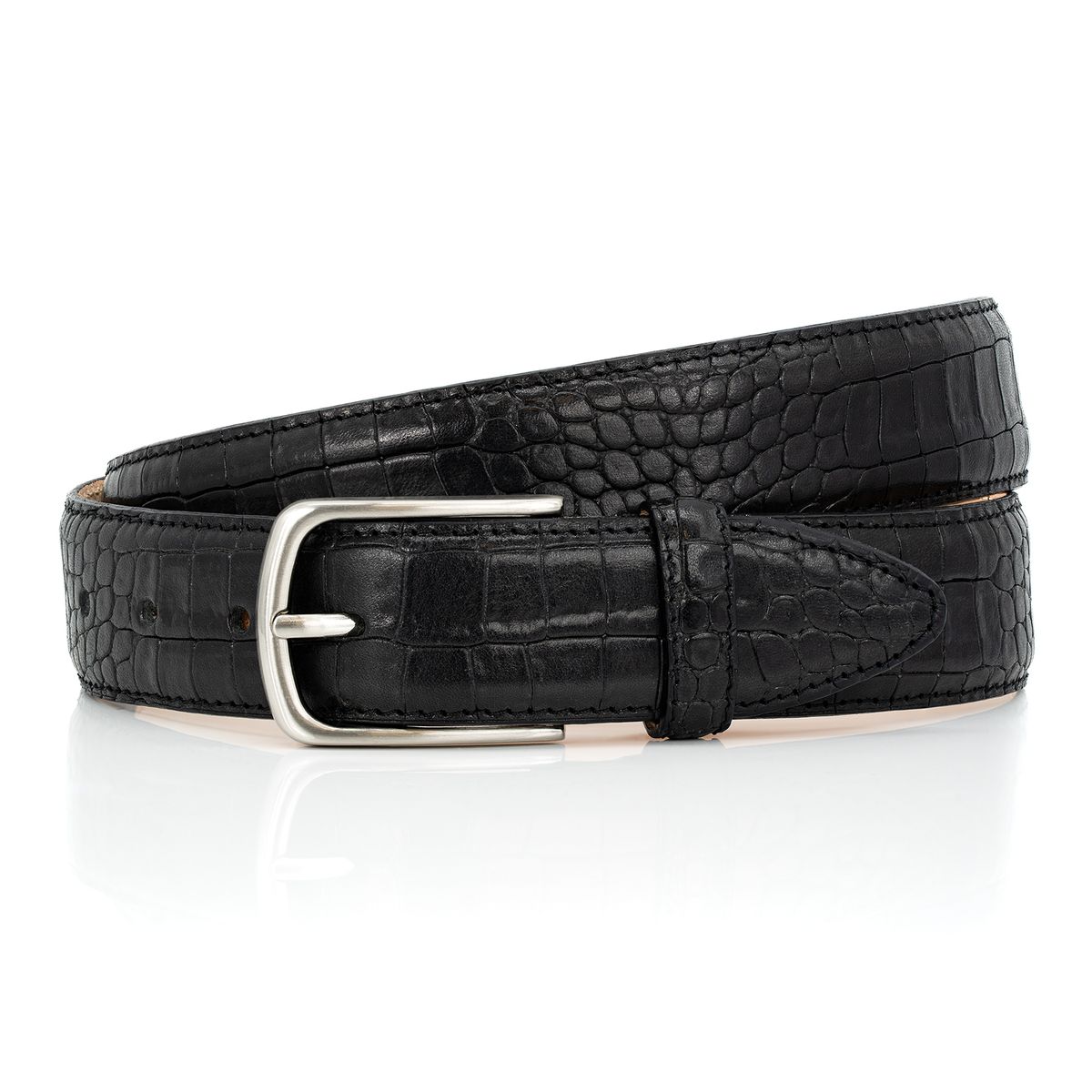 Premium Vollrindledergürtel Herren LINDENMANN schwarz Vollrindledergürtel Herren LINDENMANN schwarz
