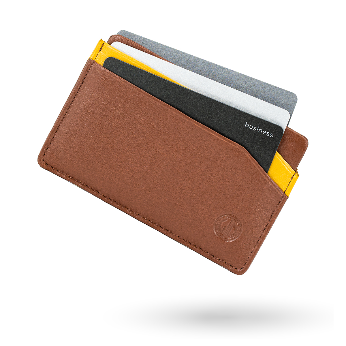 LINDENMANN Leder-Cardholder cognac gelb