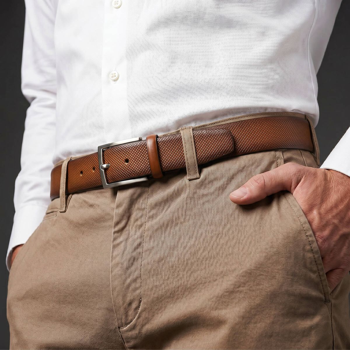 braun, leder, gürtel, tailliert, hose,