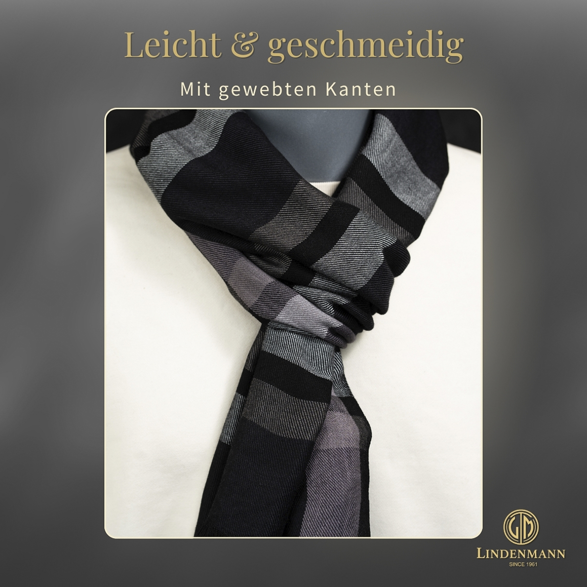 Herren Schal schwarz-lila