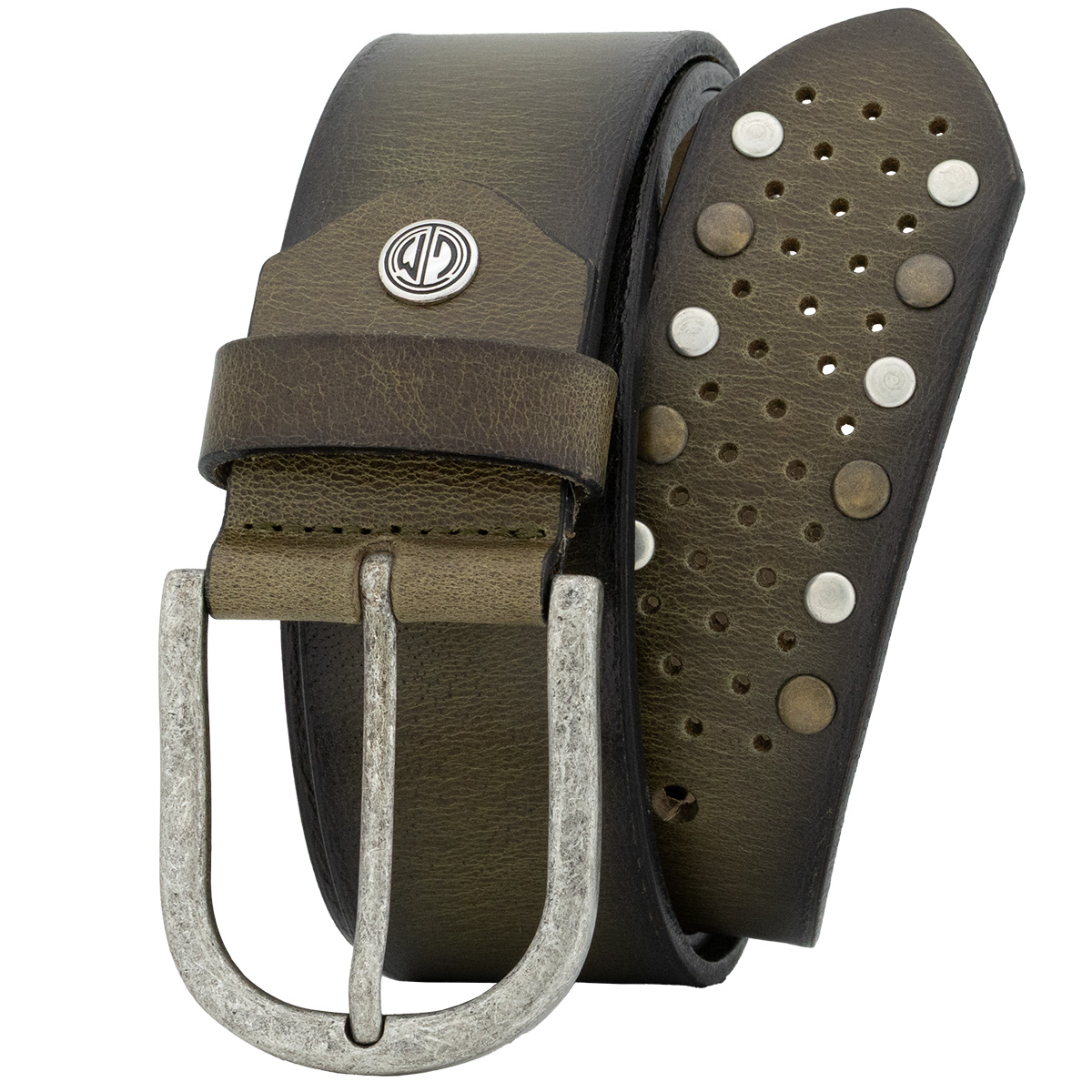 LINDENMANN Vollrindsleder Damengürtel Olivgrün