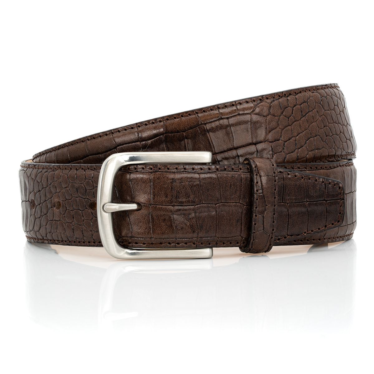 LINDENMANN Handmade Ledergürtel Herren braun LINDENMANN Jeansgürtel Herren braun