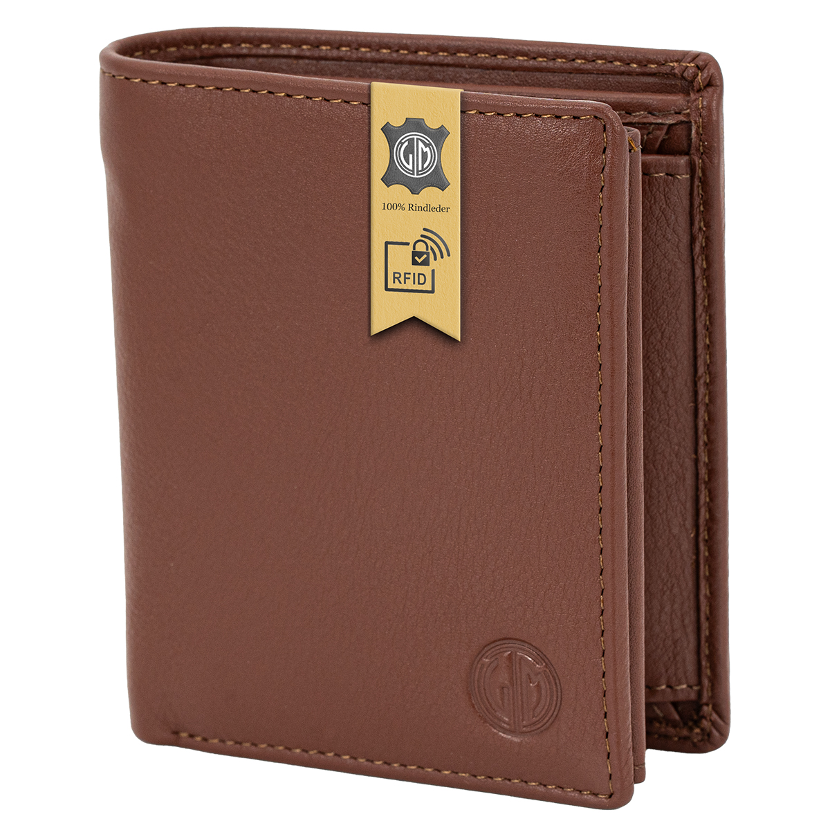 LINDENMANN Herren Leder Geldbeutel cognac LINDENMANN Herren Leder Portemonnaie coganc