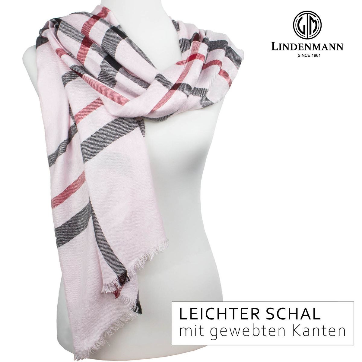 LINDENMANN Schal Damen rosa Damen-Schal dünn 100 % Baumwolle