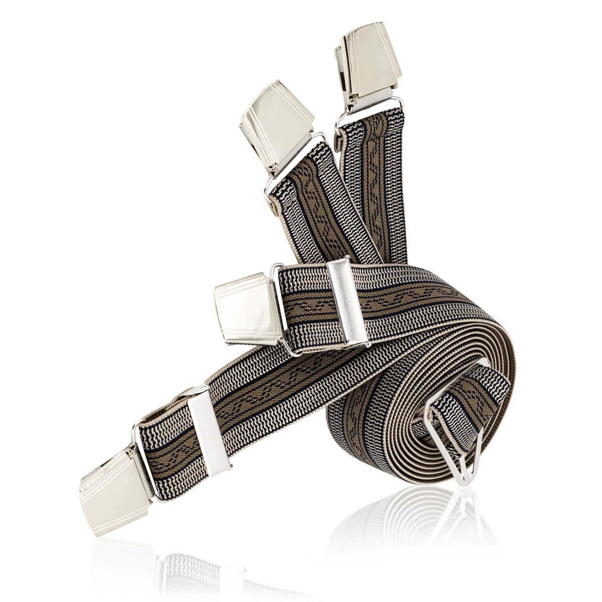 LINDENMANN Hosenträger Herren X-Form mit starkem Clip beige