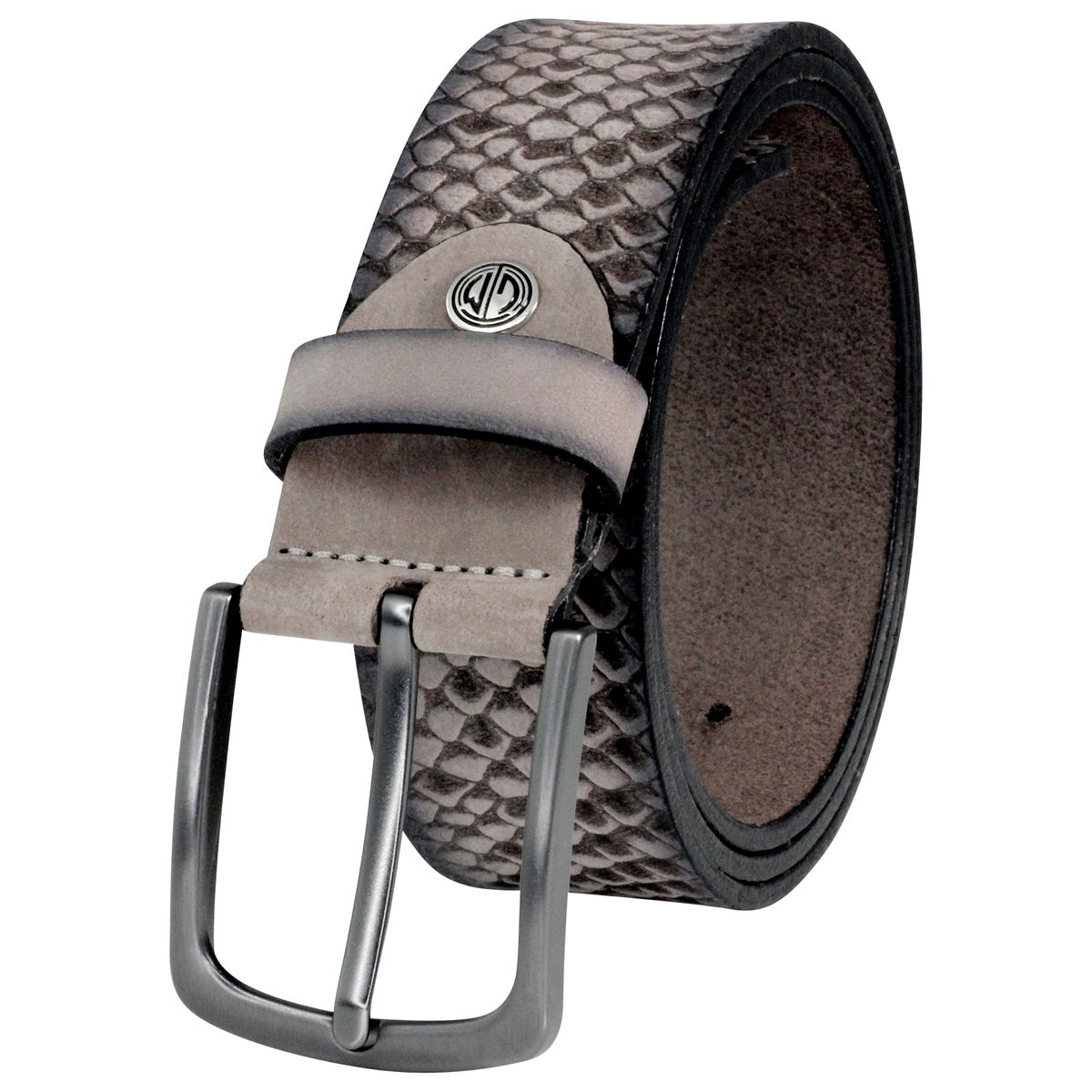 Ledergürtel Echsenprägung Herren grau LINDENMANN Ledergürtel Herren 40 mm Vollrind grau
