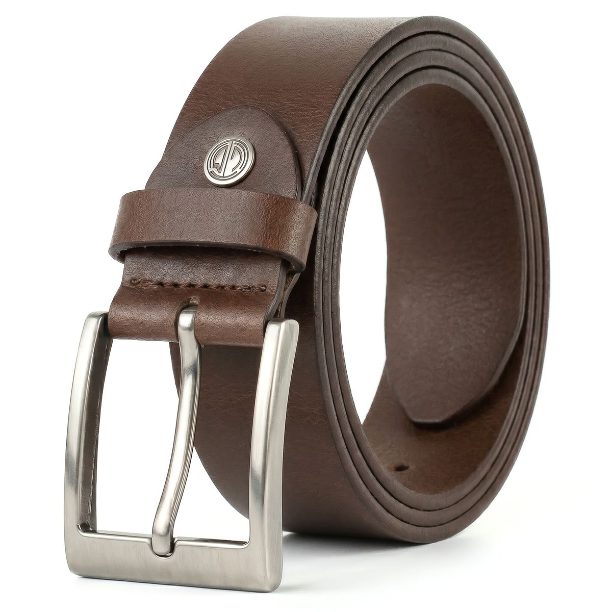 Gürtel, Leder, Braun, Metallschnalle, Riemen, LINDENMANN Herren Jeansgürtel Echtleder dunkelbraun