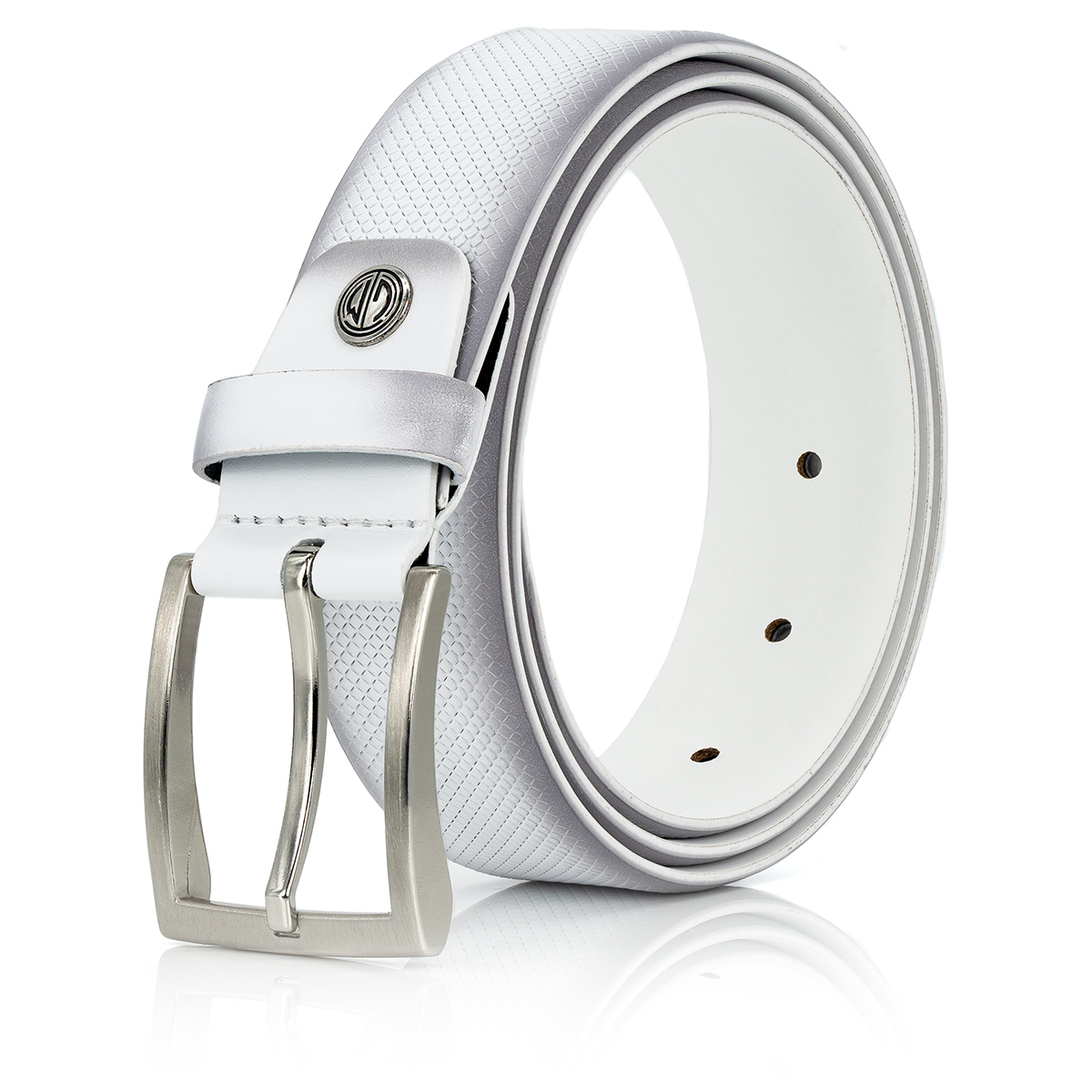 LINDENMANN Leder-Gürtel Herren 35 mm Vollrindleder weiss