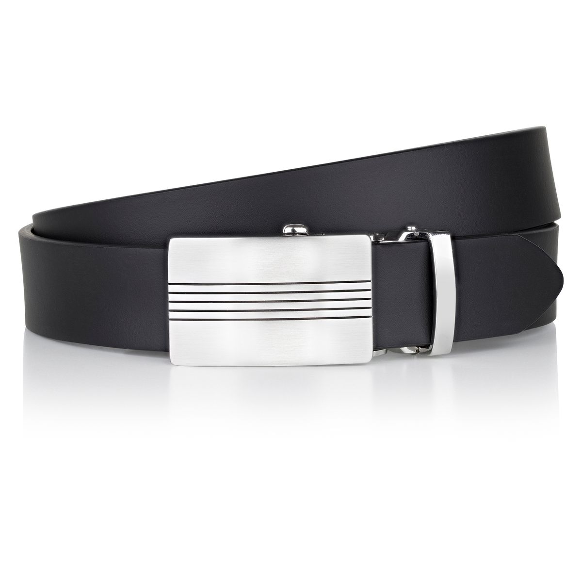 LINDENMANN Leder-Gürtel Herren Automatik 33 mm schwarz