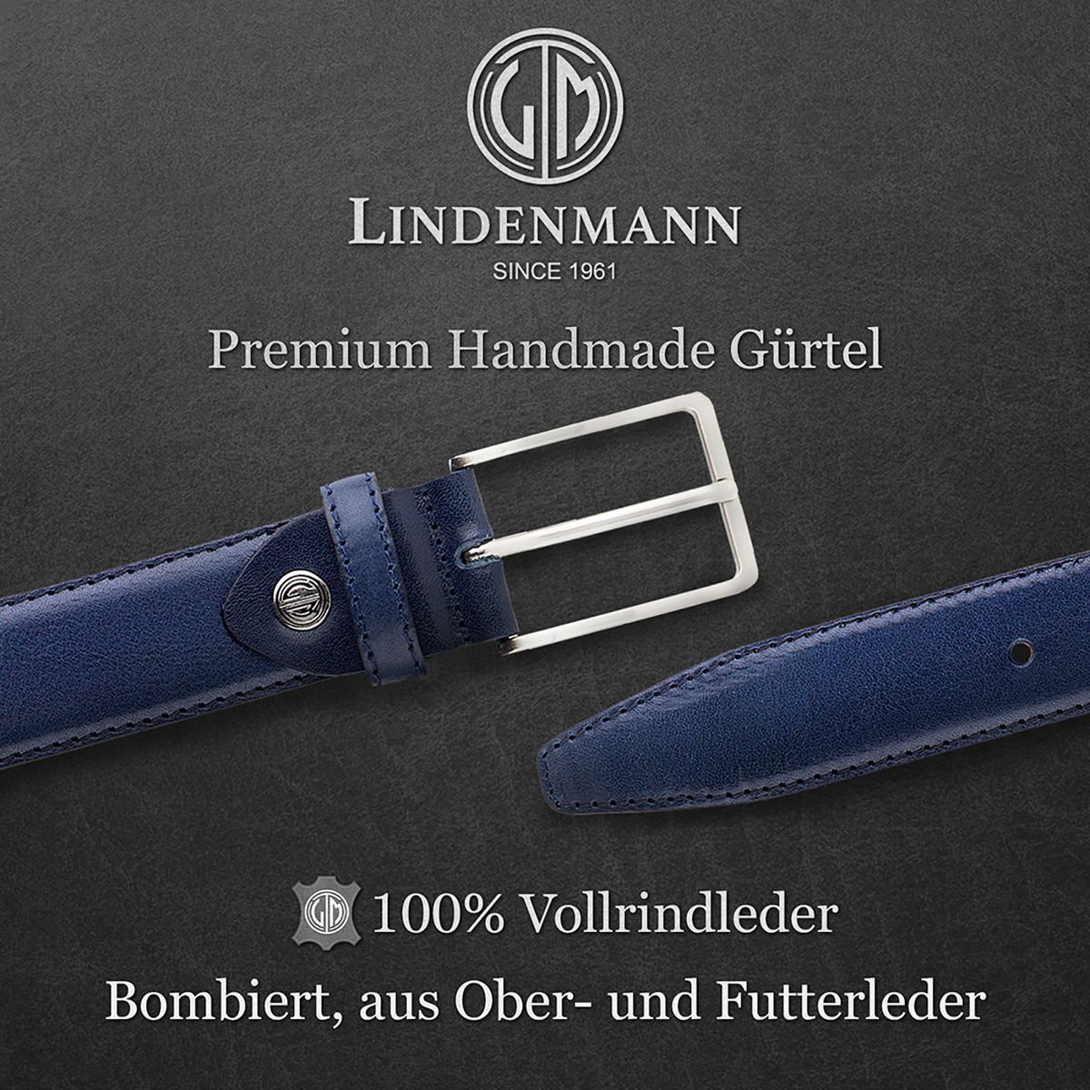 LINDENMANN Anzuggürtel Herren blau