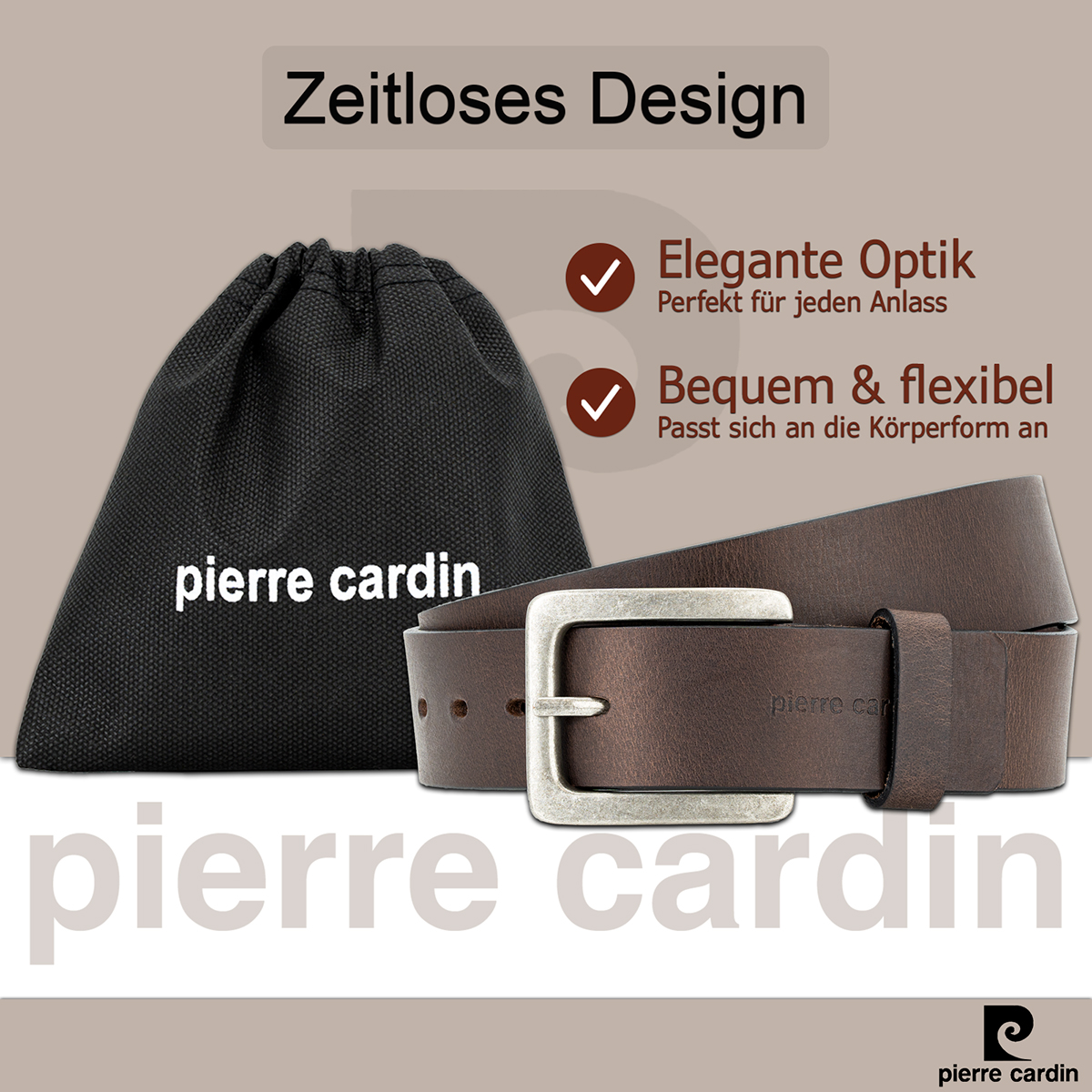 Pierre Cardin Herren-Leder-Gürtel