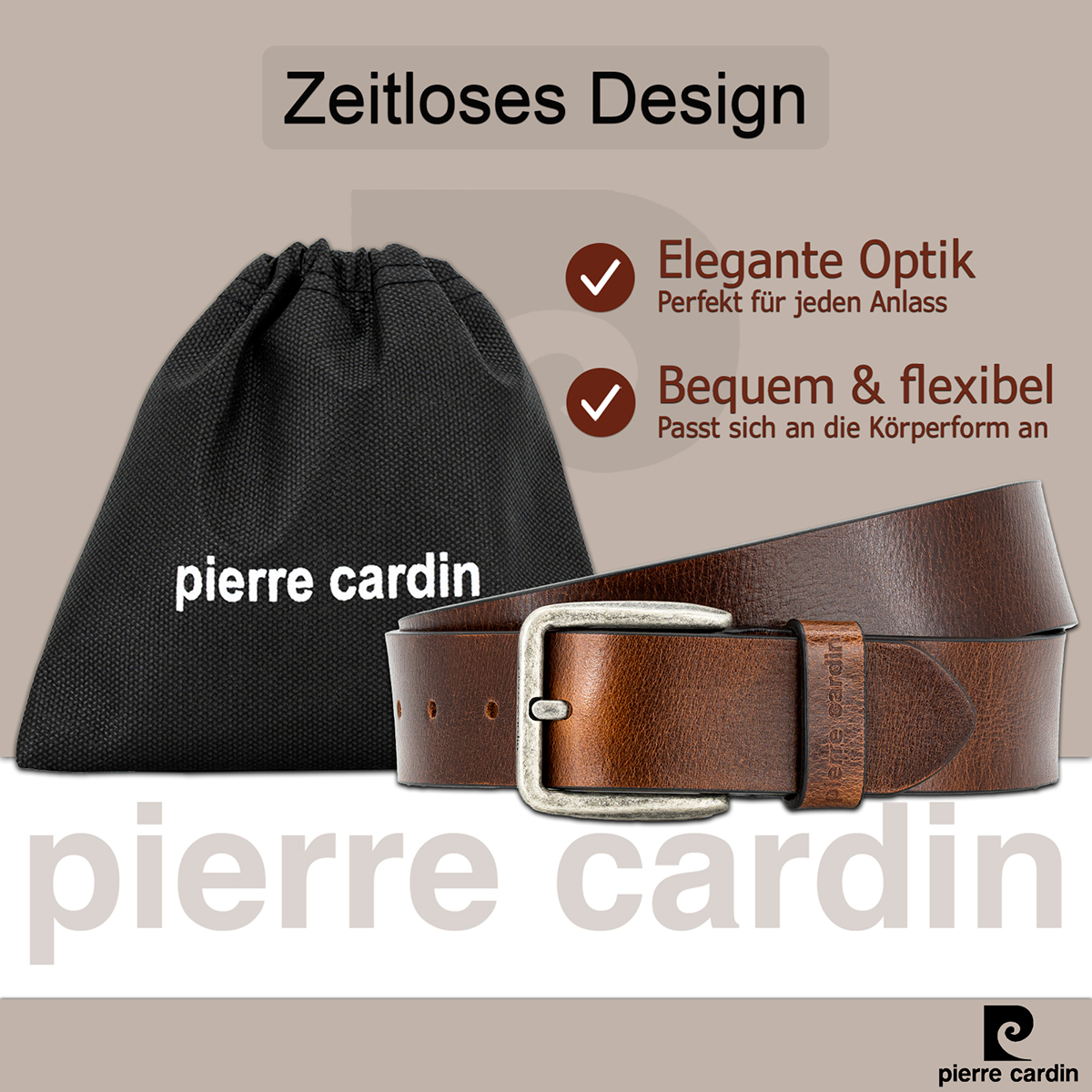 Pierre Cardin Herren-Leder-Gürtel