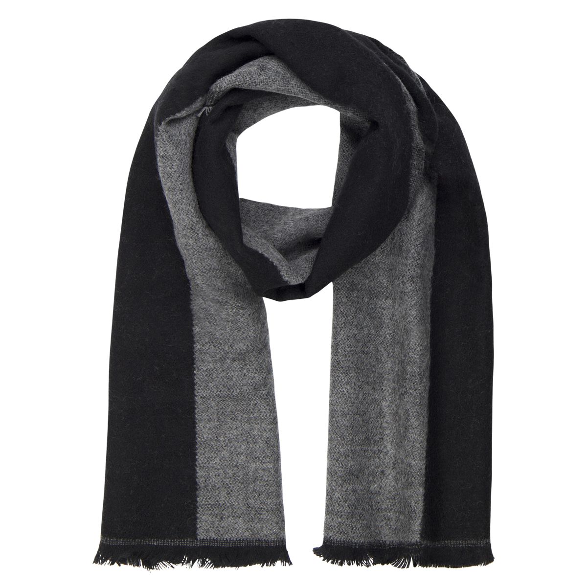 Herren Schal schwarz-grau