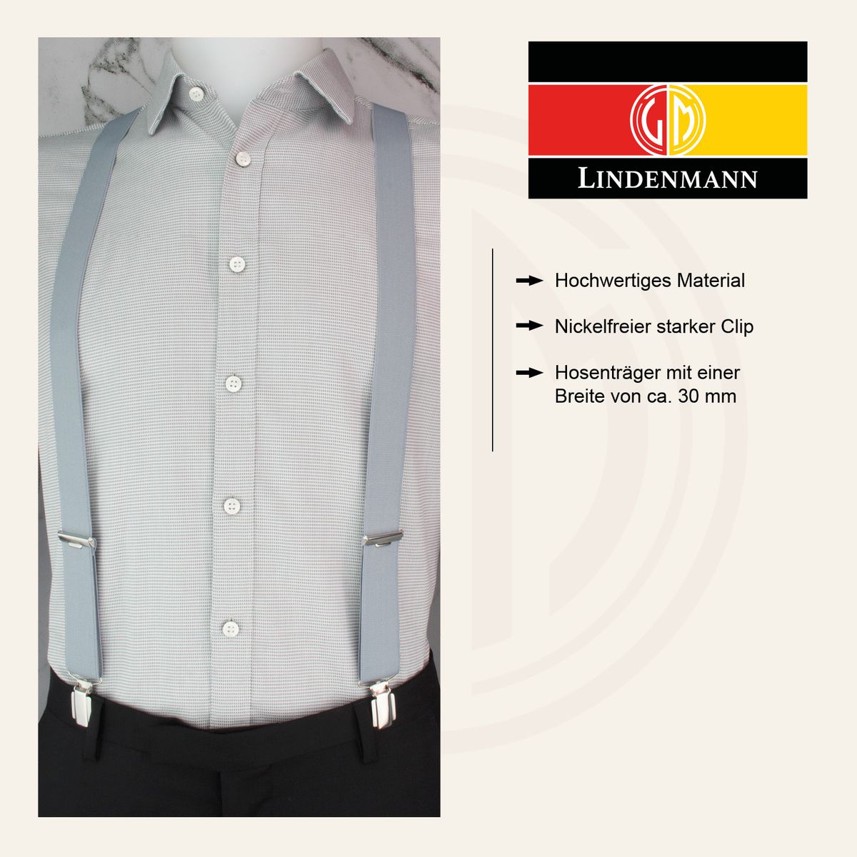 LINDENMANN Hosenträger Herren Made in EU