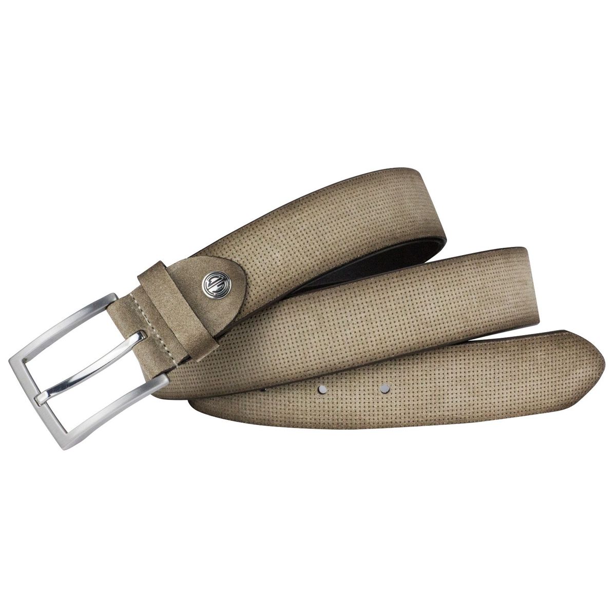 LINDENMANN Veloursledergürtel Herren 35 mm beige