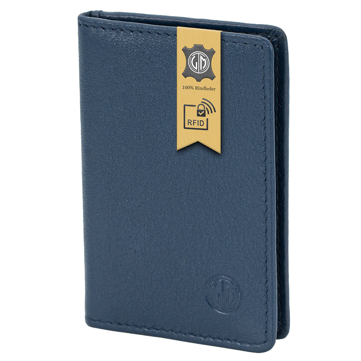 LINDENMANN Leder-Kartenetui blau rot LINDENMANN Leder-Cardholder blau rot