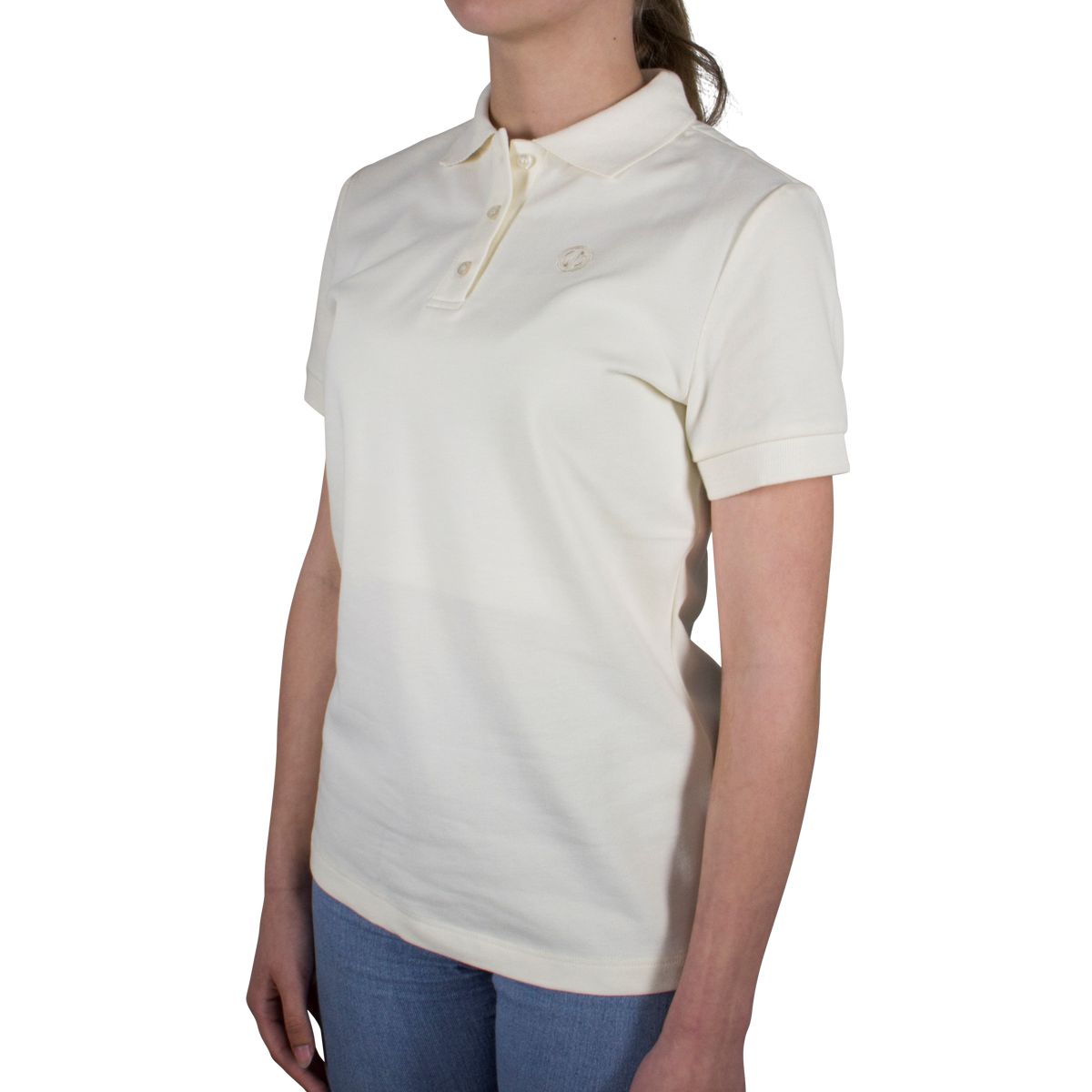 LINDENMANN Poloshirt Damen slim fit kurzarm cremeweiss Bio Baumwolle Made in EU