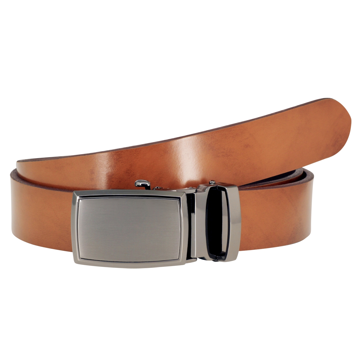 LINDENMANN Rindledergürtel Herren 33 mm Automatik cognac