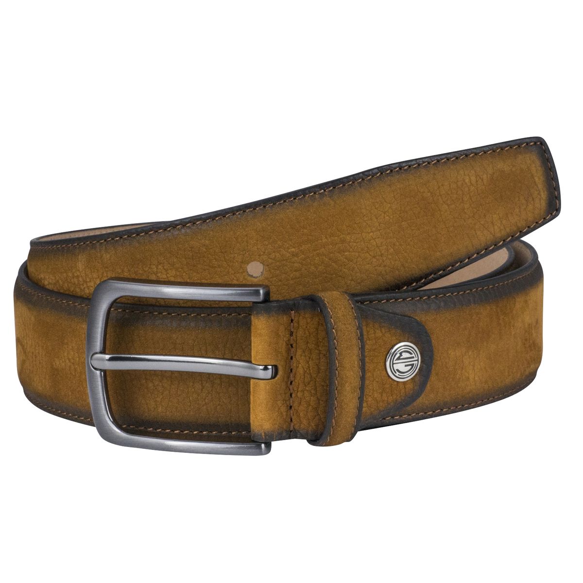 LINDENMANN Premium Nubukleder-Gürtel Herren cognac LINDENMANN Premium Nubukleder-Gürtel Herren cognac