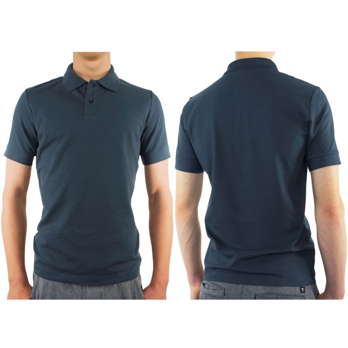 LINDENMANN Poloshirt Herren slim fit kurzarm navy blau Bio Baumwolle Made in EU