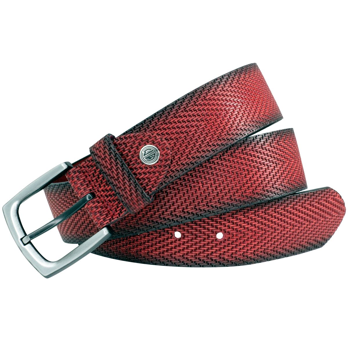 LINDENMANN Ledergürtel Herren 40 mm Vollrind rot