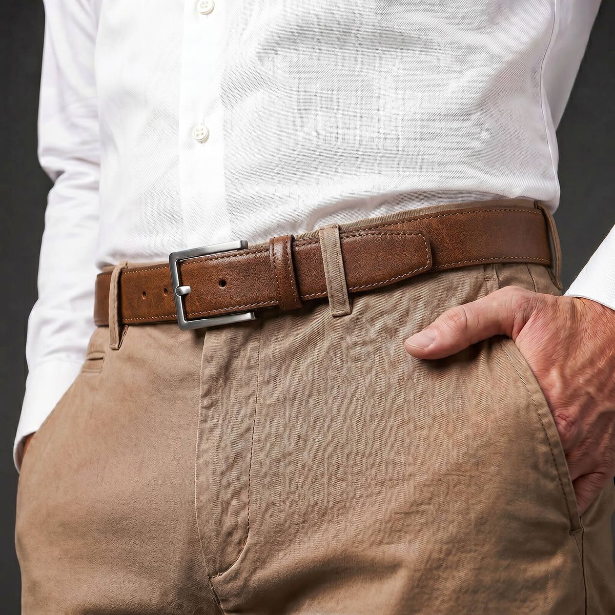 LINDENMANN Herren Vollrindledergürtel aus 100% Echtleder mogano